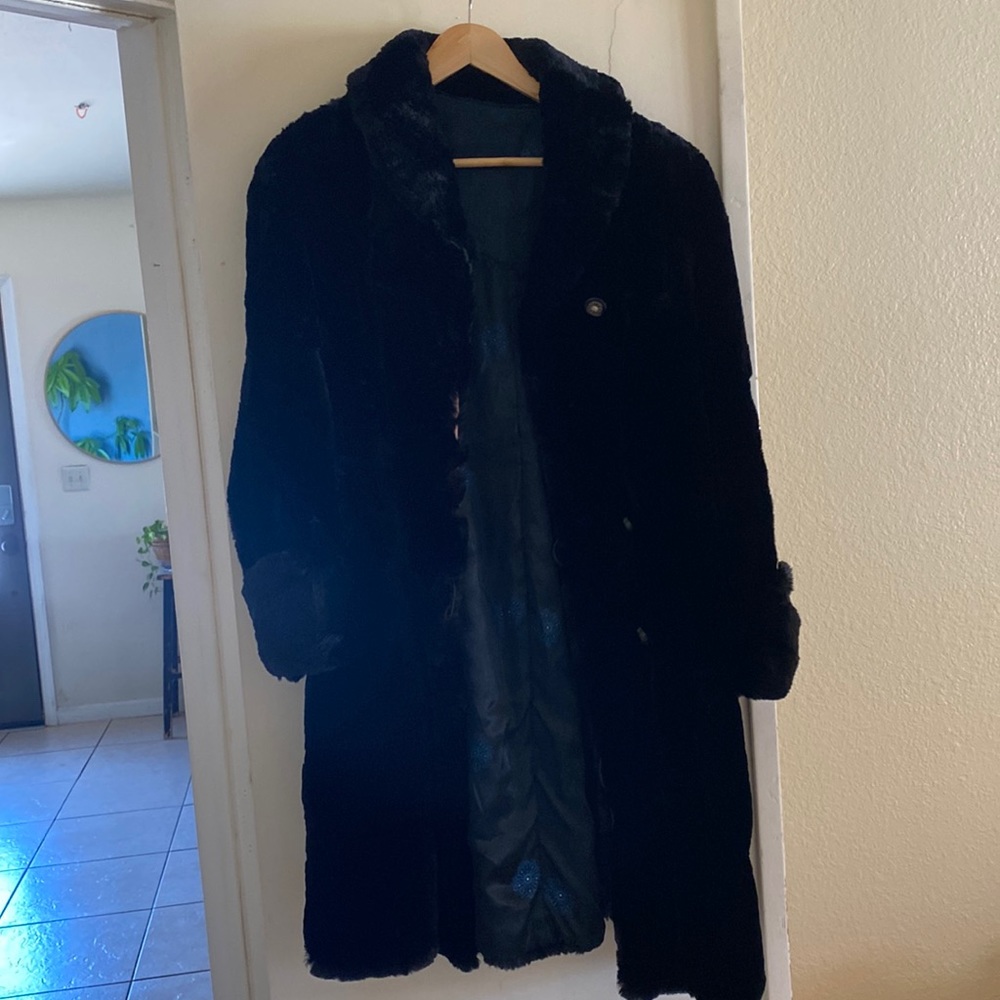 Black fur coat